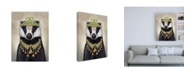 Trademark Global Fab Funky Badger with Tiara, Portrait Canvas Art - 19.5" x 26"